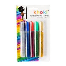 Khoki 5 Piece Glitter Glue Pens - 11cm Tubes 